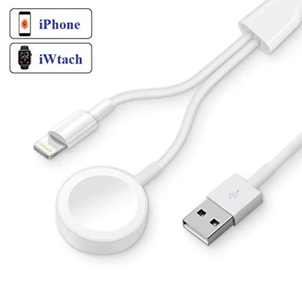 Nevamel Ally 2in1 Apple Watch Şarj- İPhone Usb Şarj Kablosu-(5775) ürün görseli 1