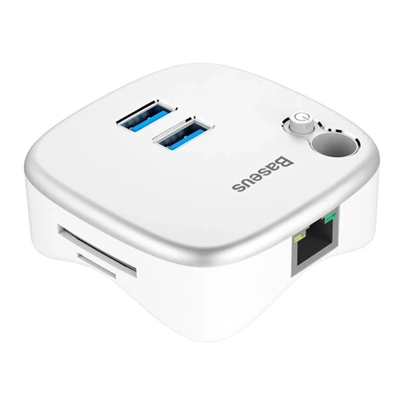 Nevamel Baseus Çok Fonsiyonlu Notebook Adaptörü Hub Dual USB 3.0 RJ45 TF/SD-(5775) ürün görseli 1