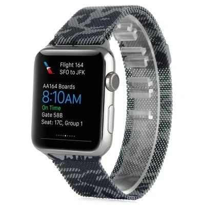Nevamel Ally Apple Watch 7-8 45mm 6-5-4 44mm Kayış Kordon Metal Milano Loop Kamuflaj 3-2-1 42mm-(5775) ürün görseli 1