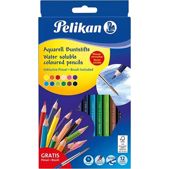 Pelikan Kuru Boya Aquarell 12 Renk ürün görseli 1