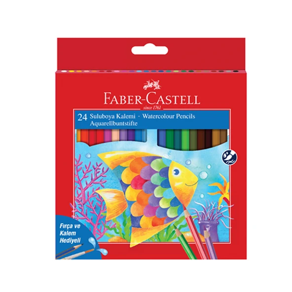 Faber-Castell Aquarell Kuru Boya 24 Renk Karton Kutu ürün görseli 1