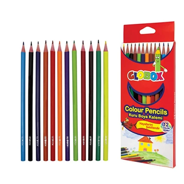 Globox Kuru Boya 12 Renk Tam Boy ürün görseli 1