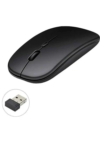 Nevamel Kablosuz Mouse Fare Şarjlı Bluetooth Wireless Çift Modlu Sessiz - Resim 2