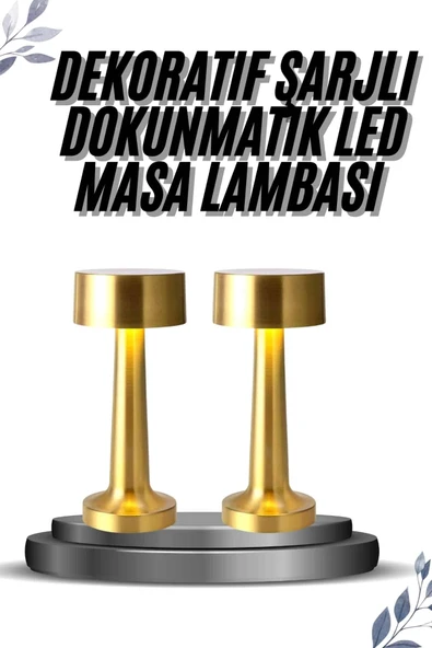 Nevamel Kablosuz Renkli Masa ve Gece Lambası Altın Rengi Dokunmatik Led Lamba ürün görseli 1
