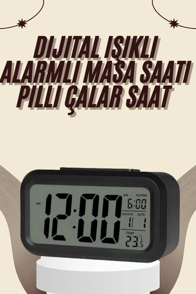 Nevamel Dijital Masa Saati Termometreli Takvim Çalar Saat Led Ekran Pilli ürün görseli 1