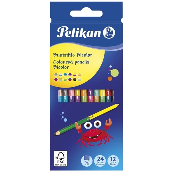 Pelikan Çift Uçlu Kuru Boya Kalemi (12 Kalem=24 Renk) ürün görseli 1