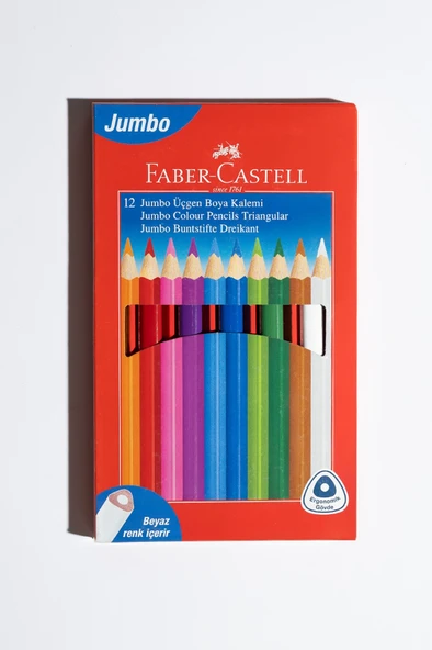 Faber-Castell Jumbo Boya Kalemi 12 Renk Kalın Gövde ürün görseli 1