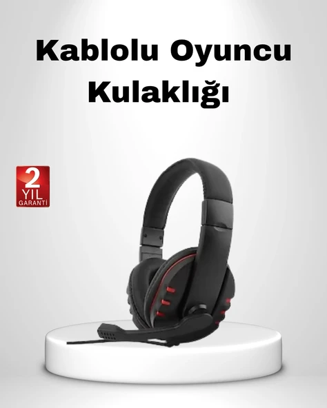 Nevamel Rahat ve Dayanıklı Mikrofonlu Oyun Kulaklığı – Stereo Ses Ayarlanabilir Kafa Bandı ürün görseli 1