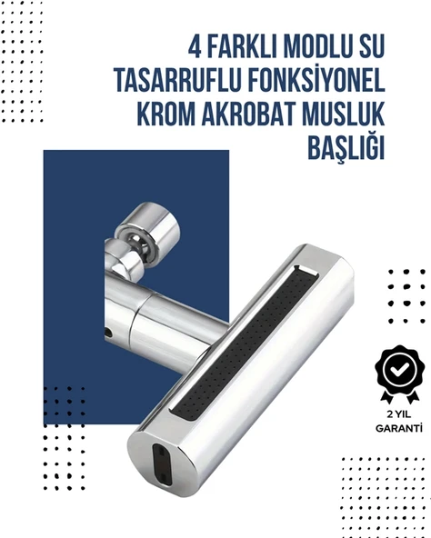 Nevamel 4 Modlu Musluk Başlığı | Şelale Yağmur Sprey Köpük Akışı | Yüksek Basınç Performansı | Modern Tasarım ürün görseli 1