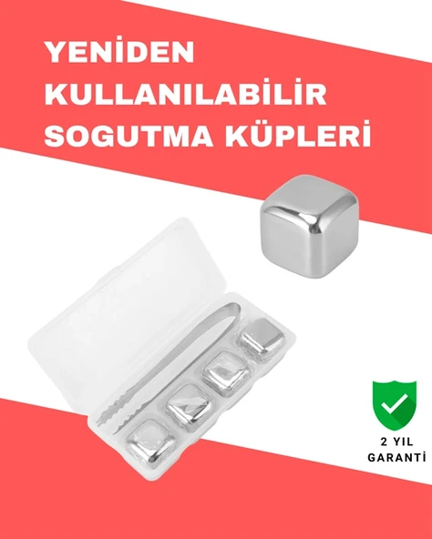 Nevamel Hızlı Soğutma Özellikli Paslanmaz Metal Buz Küpü Takımı ürün görseli 1