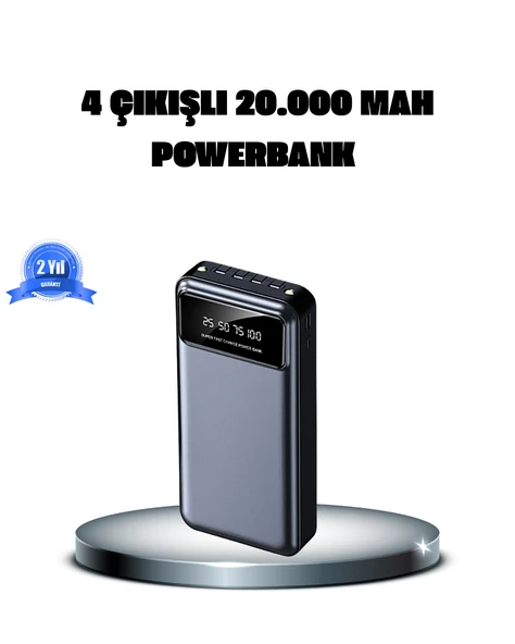 Nevamel Powerbank 20000 mAh 4 Çıkışlı Hızlı Şarjlı ve LED Göstergeli ürün görseli 1