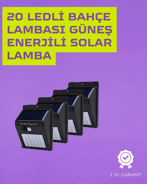 Nevamel Güneş Enerjili Akıllı Duvar Lambası | PIR Sensörlü Otomatik Aydınlatma Dış Mekan İçin ürün görseli 1