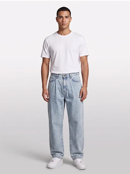 Sisley   %100 Pamuk Taş Yıkama 5 Cepli Relax Fit Denim Pantolon Erkek Mavi Denim Pantolon - 325P44C1SE02S ürün görseli 1