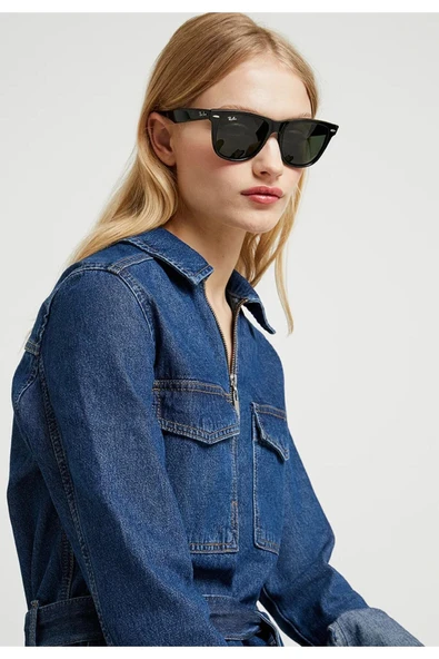 Ray-Ban Rb2140 901 50wayfarer Siyah Kemik Yeşil Camlı Unisex Güneş Gözlüğü Rb 2140 901 ürün görseli 1