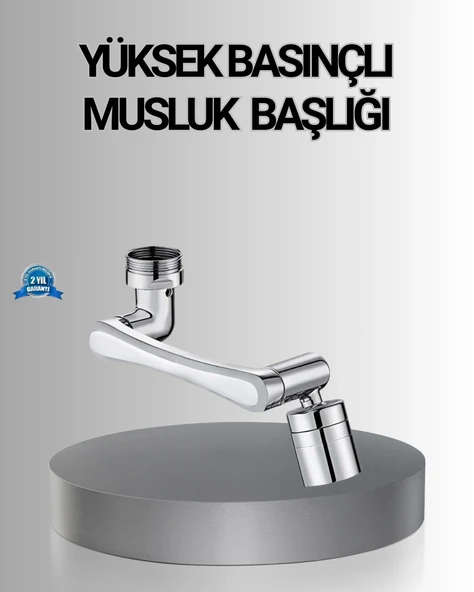 Nevamel® 1080° Dönebilen Musluk Başlığı Robotik Kol Havalandırıcı Çok Yönlü Su Yönlendirme ürün görseli 1