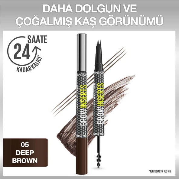 Maybelline New York Brow Insert Çift Uçlu Kaş Kalemi – 05 Deep Brown ürün görseli 1