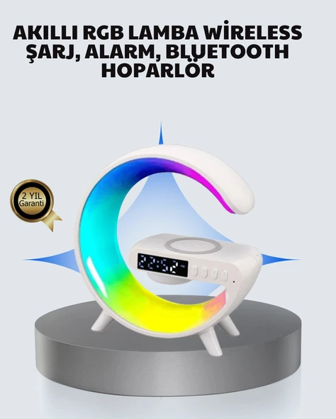 Nevamel® Başucu İçin Tasarlanmış Kablosuz Şarjlı Gece Lambası ve Bluetooth Ses Sistemi ürün görseli 1