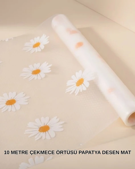 Nevamel® 10 Metre Papatya Desenli Kolay Temizlenebilir Çekmece Matı ürün görseli 1
