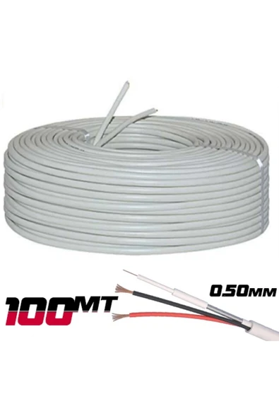 CCTV 100 METRE 0.50mm 2+1 Güvenlik Kamera Kablosu ürün görseli 1