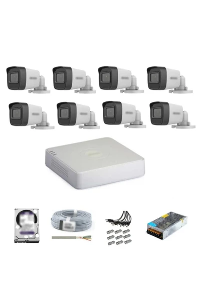 Hikvision Haıkon 8 Kameralı Güvenlik Kamera Hazır Set ürün görseli 1