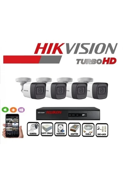 Hikvision 4 Kameralı Güvenlik Paket Set Hdd Dahil ürün görseli 1
