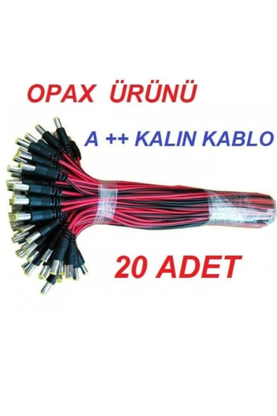 OPAX 20 Adet 12v Kamera Besleme Power Jak Güvenlik Kamera Power Jack Kısa Devre Korumalı ürün görseli 1