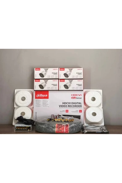 DAHUA 4 kameralı FULL COLOR Güvenlik kamerası set ürün görseli 1