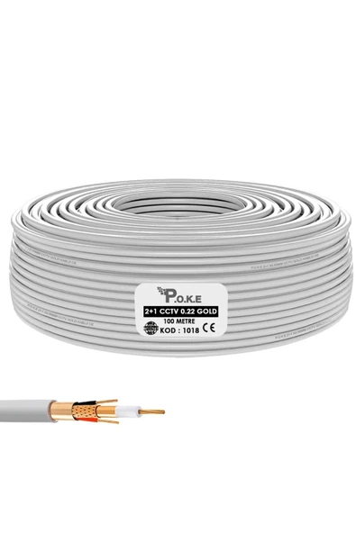 Ahd 100 Metre Güvenlik Kamera Kablosu 2+1 0.22 Cctv Kablo ürün görseli 1