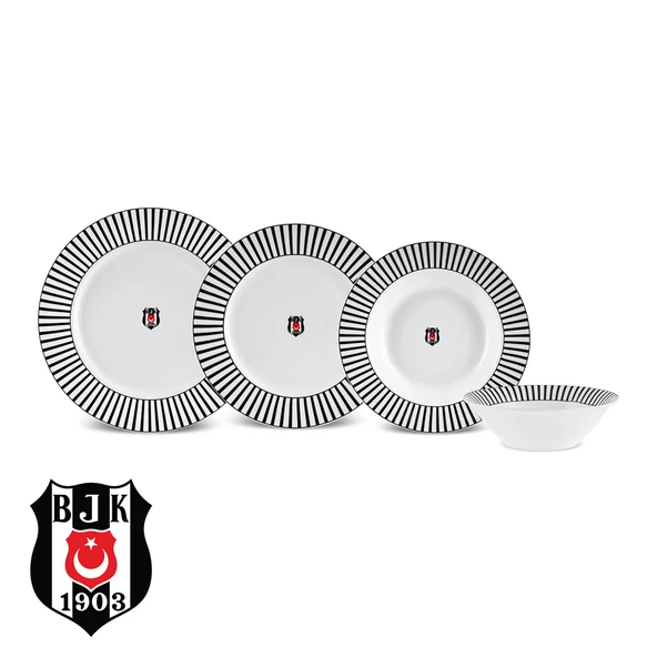 Karaca x Beşiktaş Lisanslı Forever Bone 24 Parça 6 Kişilik Yemek Takımı ürün görseli 1