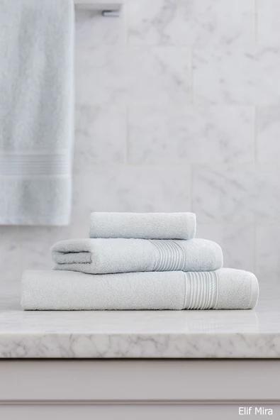 3 Parça Banyo Havlu Seti Pamuklu Günlük Kullanım Basic ürün görseli 1