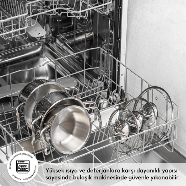 Emsan Demre 6 Parça Çelik Midi Tencere Seti - Resim 7