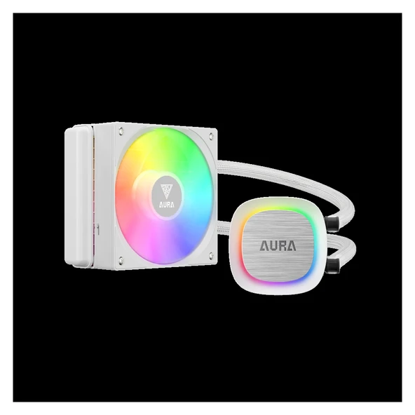 Nevamel® GAMDIAS AURA GL120 V2 WH White Edition 120mm  RGB 1 Fanlı CPU Sıvı Soğutma(1923) ürün görseli 1