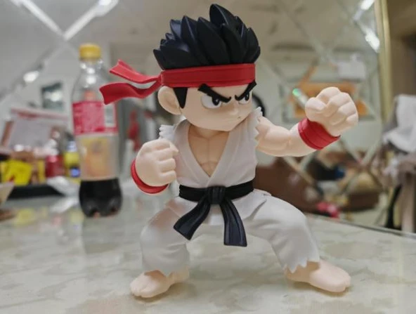 3D Baskı Chibi Street Fighter Ryu Figürü – Koleksiyonluk Mini Anime Dövüşçü Biblosu ürün görseli 1