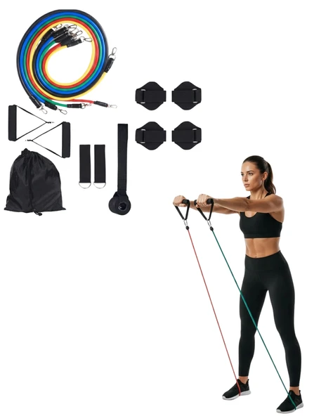 Nevamel® 11 Parça Çok Fonksiyonlu Kapı Arkası Egzersiz Bandı Ev Tipi Spor Seti ürün görseli 1