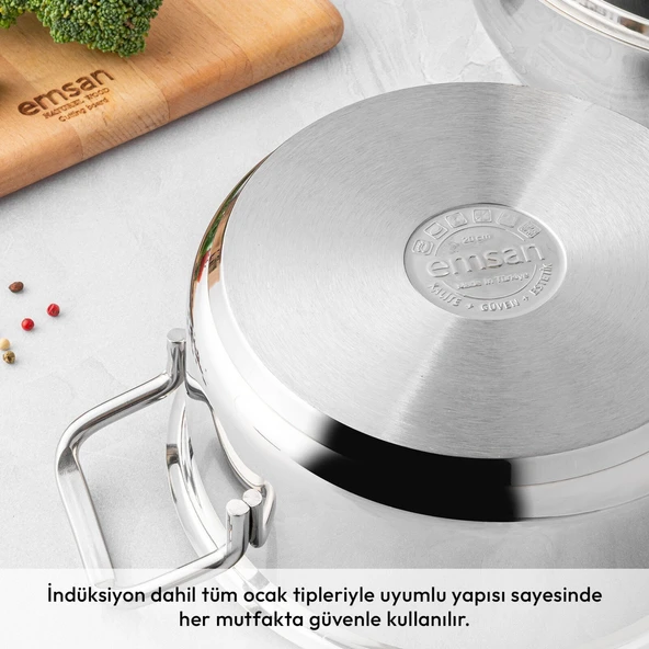 Emsan Demre 6 Parça Çelik Midi Tencere Seti - Resim 6