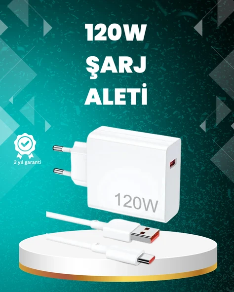 Nevamel® 120 Watt Güçlü Hızlı Şarj Adaptörü Huawei P30 P40 Mate 20 Pro Uyumlu ürün görseli 1
