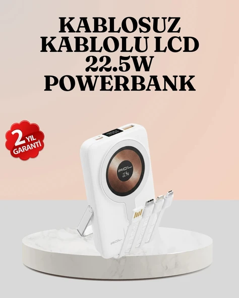 Nevamel® Kablosuz ve Kablolu Şarj Destekli Taşınabilir Powerbank ürün görseli 1