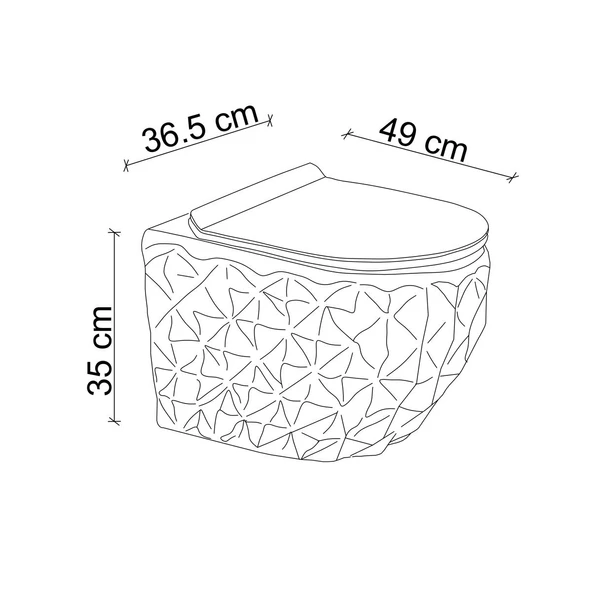 ET-Y7000S Asma Klozet Siyah - Resim 3