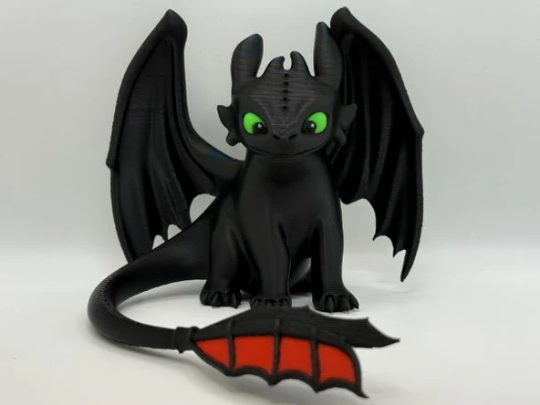 3D Baskı Ejderha Figürü – Siyah Sevimli Dragon Dekoratif Masaüstü Biblo Koleksiyon Oyuncağı ürün görseli 1