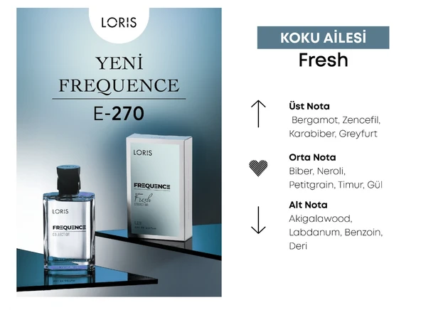 E-270 Frequence Erkek Parfüm 50 ML - Resim 3