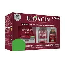 Bioxcin Forte Saç Bakım Kiti Yoğun Saç Dökülmesi İçin (300 ml Şampuan & 50 ml Serum & Keratin Complex 60 Tablet) ürün görseli 1