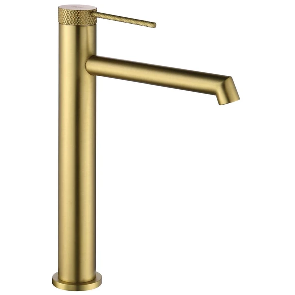 FJ-1022 Yüksek Lavabo Bataryası Fırçalanmış Altın ürün görseli 1