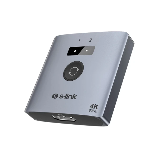 Nevamel® S-LINK SL-LU602 2xHDMI 4K 60Hz Monitör Çoklayıcı (1PC-2Monitör veya 2PC- 1Monitör) Çift Yönlü Switch(1923) ürün görseli 1