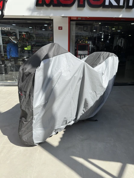 Motokit Universal Küçük Boy Motosiklet Brandası Gri ürün görseli 1