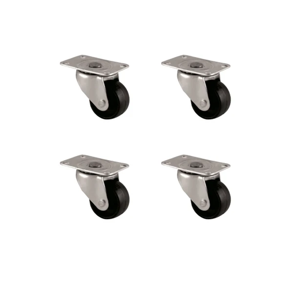 Furç Tablalı Bilyalı Teker - 28Mm - Siyah Hks232 - 4 Adet ürün görseli 1