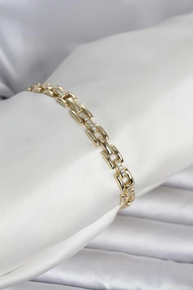Xuping Zincir Model Gold Renk Kadın Bileklik Tj-Bb8413 ürün görseli 1