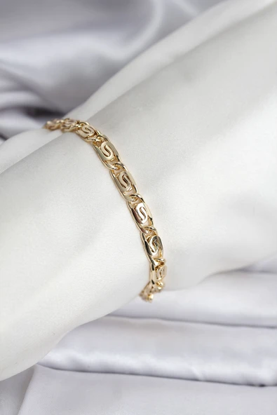 14K Gold Renk Kaplama Zincir Model Cm Kadın Bileklik Tj-Bb8129 ürün görseli 1
