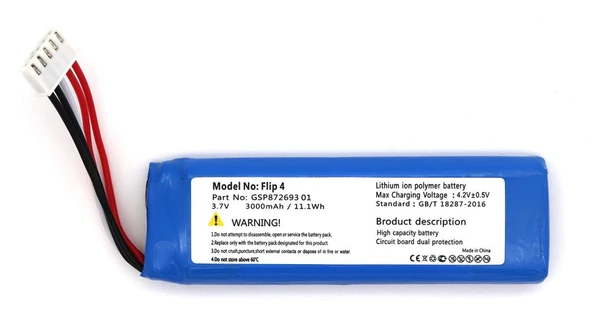Flip 4 Uyumlu 3.7V 3000 Mah Soketli Batarya ürün görseli 1