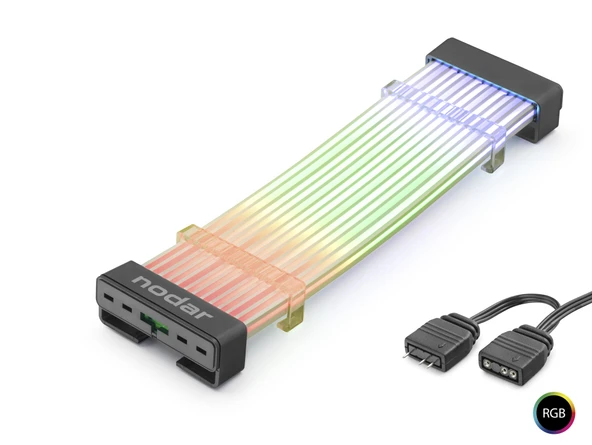 24 Pin Argb Anakart Güç Uzatma Kablosu Bükülebilir 2 Mm 108 Led Siyah Nd2812B ürün görseli 1