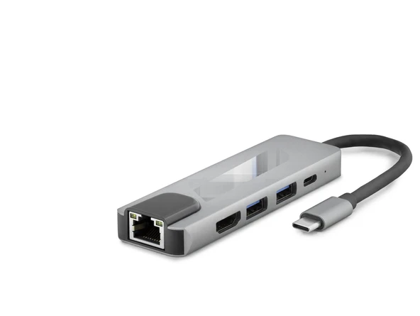 3.0 Hub Pd Hdmı 30Hz Lan 100M 5 Port 5 Gbps Gri Hdx7831 ürün görseli 1